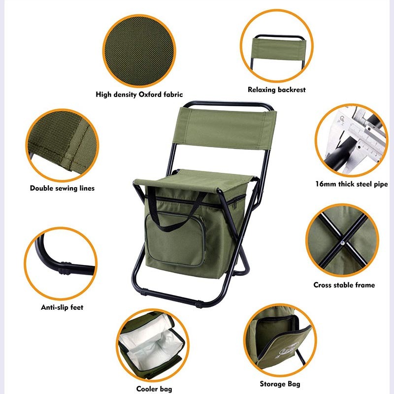 Folding Camping Oxford Footstool with Storage Bag